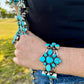 Complete Squash Blossom Set – Kingman Turquoise – Sterling Silver – Navajo Made by Wilson Dawes