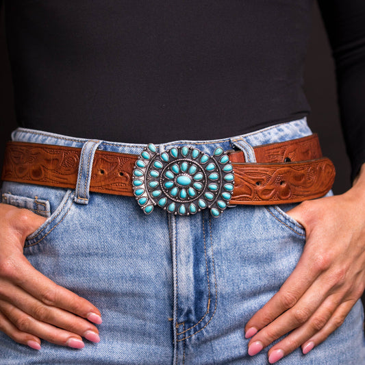 Turquoise Bowtie Cluster Buckle