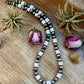 NFR Collection Necklace – 12mm Sterling Silver Pearls with 10mm Pink Conch Rondelles – Handmade by The Bijoux FAB – 30"