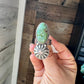 Green Turquoise Concho Ring – Size 9 – Navajo Handmade by Boyd Ashley