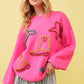 Metallic Yarn Star Cowboy Pullover Sweater