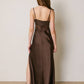 Satin Lace Detail Maxi Slip Dress