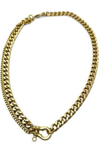 Shackle Duo Necklace - All Brass