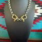 Brass Shackle Necklace by V2 Designs
