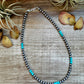 Sterling Silver Pearl & Blue Turquoise Necklace – 19"
