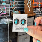 Kingman Turquoise & Silver Pearl Stud Earrings – Sterling Silver – Native Made by L. Silversmith