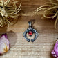 Naja Pendant with Dark Red & Purple Spiny Oyster – Sterling Silver – Native Made by KB