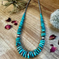 22 inch graduated turquoise necklace with Sterling silver pearls