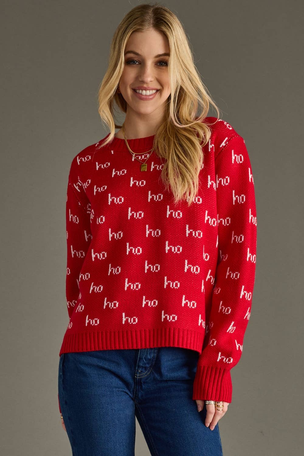 Red Ho Ho Ho Christmas Sweater