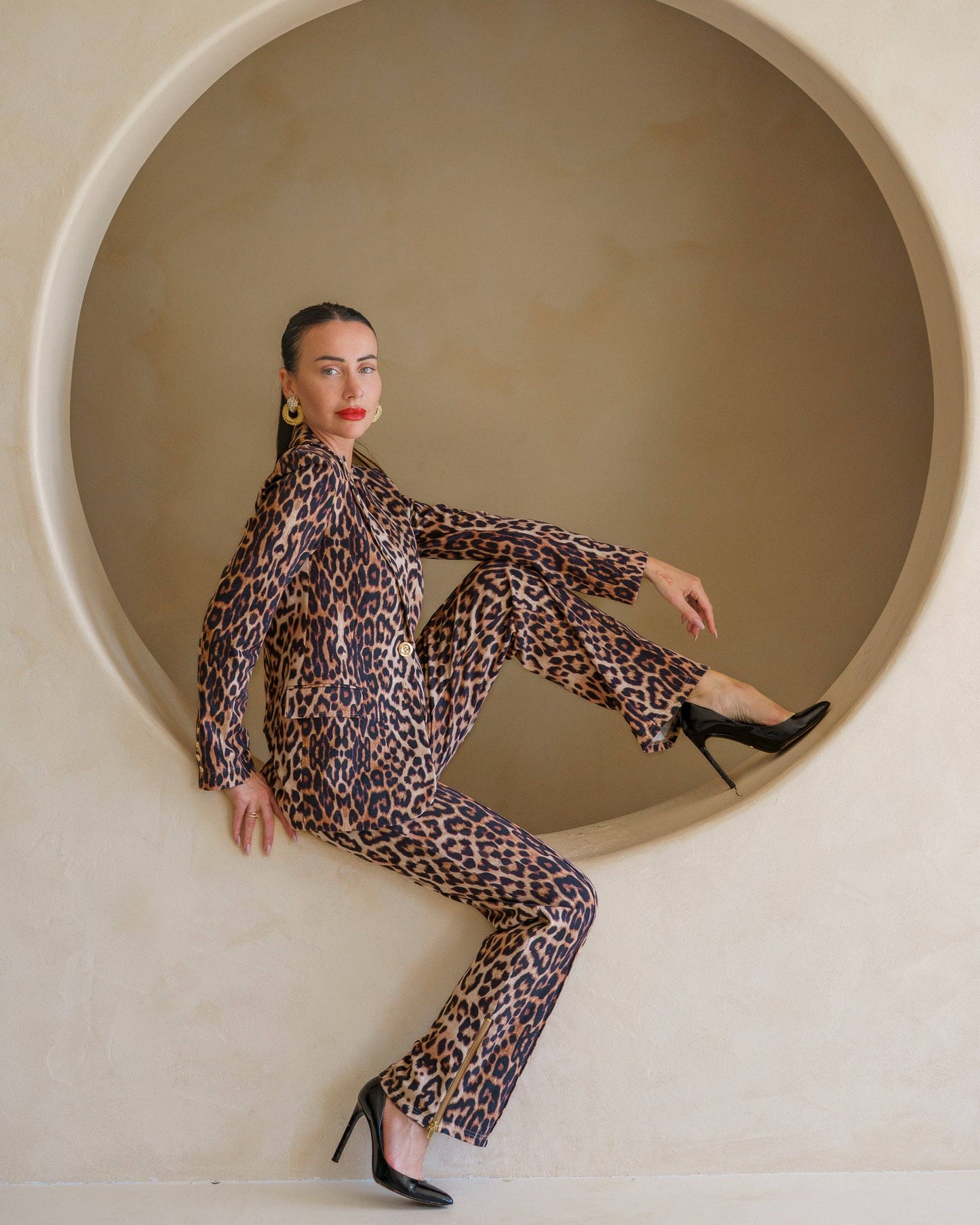 Kravitz Interlock Blazer Leopard by Care Tucker