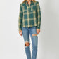 Fringe Bottom Washed Plaid Shirt