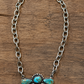 Genuine Turquoise Tibetan Pendant Half Burst Necklace