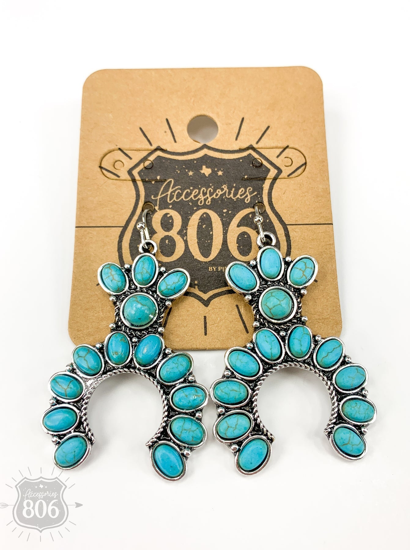 Deluxe Turquoise Squash Blossom Earrings - Cowgirl Jewelry
