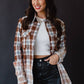 Brown, Black, Blue & White Plaid Flannel Shirt for Cowgirls