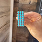 Adjustable Rectangle Ring with 21 Kingman Turquoise – Sterling Silver