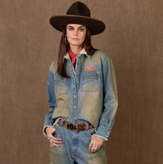 Driller's Denim Workshirt Top by Double D Ranch