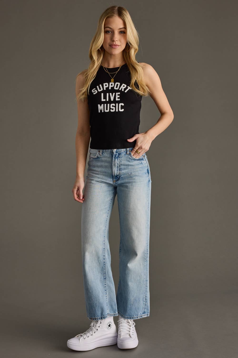Support Live Music Tank Top - Black