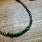Sterling Silver Pearl & Turquoise Necklace – 16" + Extender