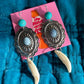 Concho +Coyote Teeth Earrings Lainey Wilson