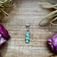 Teardrop Pendant with Kingman Turquoise – Sterling Silver – Native Made by SF – Fits 5mm