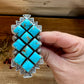 Big Ring - adjustable - kingman turquoise ring and sterling silver
