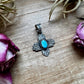 Zia Symbol Pendant with Golden Hill Turquoise – Sterling Silver – Native Made by KB