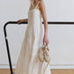 Romantic Tiered Woven Maxi with Lace Trim Dress