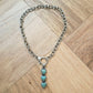 Genuine Turquoise Hearts Tibetan Pendant Chain Necklace