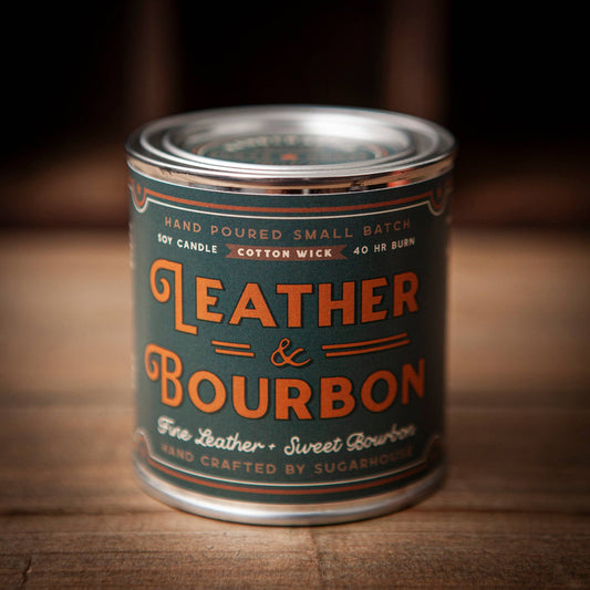 Leather & Bourbon Soy Paint Can Candle