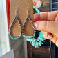 Teardrop Earrings – Sterling Silver Pearl & Blue Turquoise Heishi