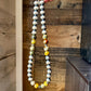 18 inch 12 mm Sterling Silver Pearls necklace & bumblebee jasper beads