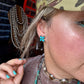 Zuni Stud Earrings – Turquoise & Sterling Silver