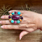 Adjustable Cluster Ring – Purple Spiny Oyster & Sonoran Gold by E. Richards, Native Made