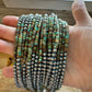 Sterling Silver Pearl & Green Heishi Turquoise Necklace – 19"
