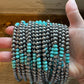 Sterling Silver Pearl & Blue Turquoise Necklace – 19"