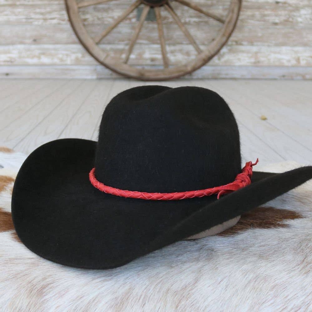 6255 Red And Black Cowboy Hats For Men & Women With Western Hat Bands, Ideal Red Rhinestone Hat Band. Cowboy Western Hat Band. Leather  main image 3