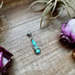 Teardrop Pendant with Kingman Turquoise – Sterling Silver – Native Made by SF – Fits 5mm