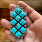 Big Ring - adjustable - kingman turquoise ring and sterling silver