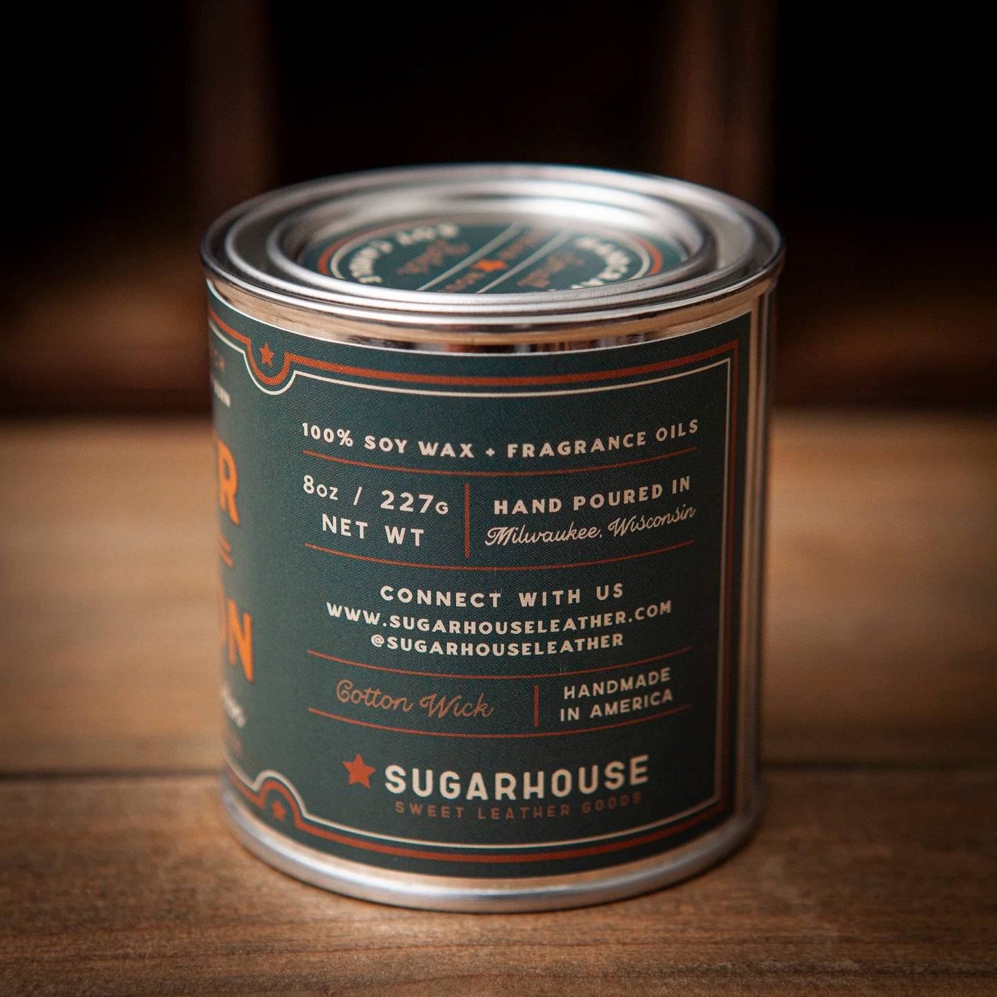 Leather & Bourbon Soy Paint Can Candle