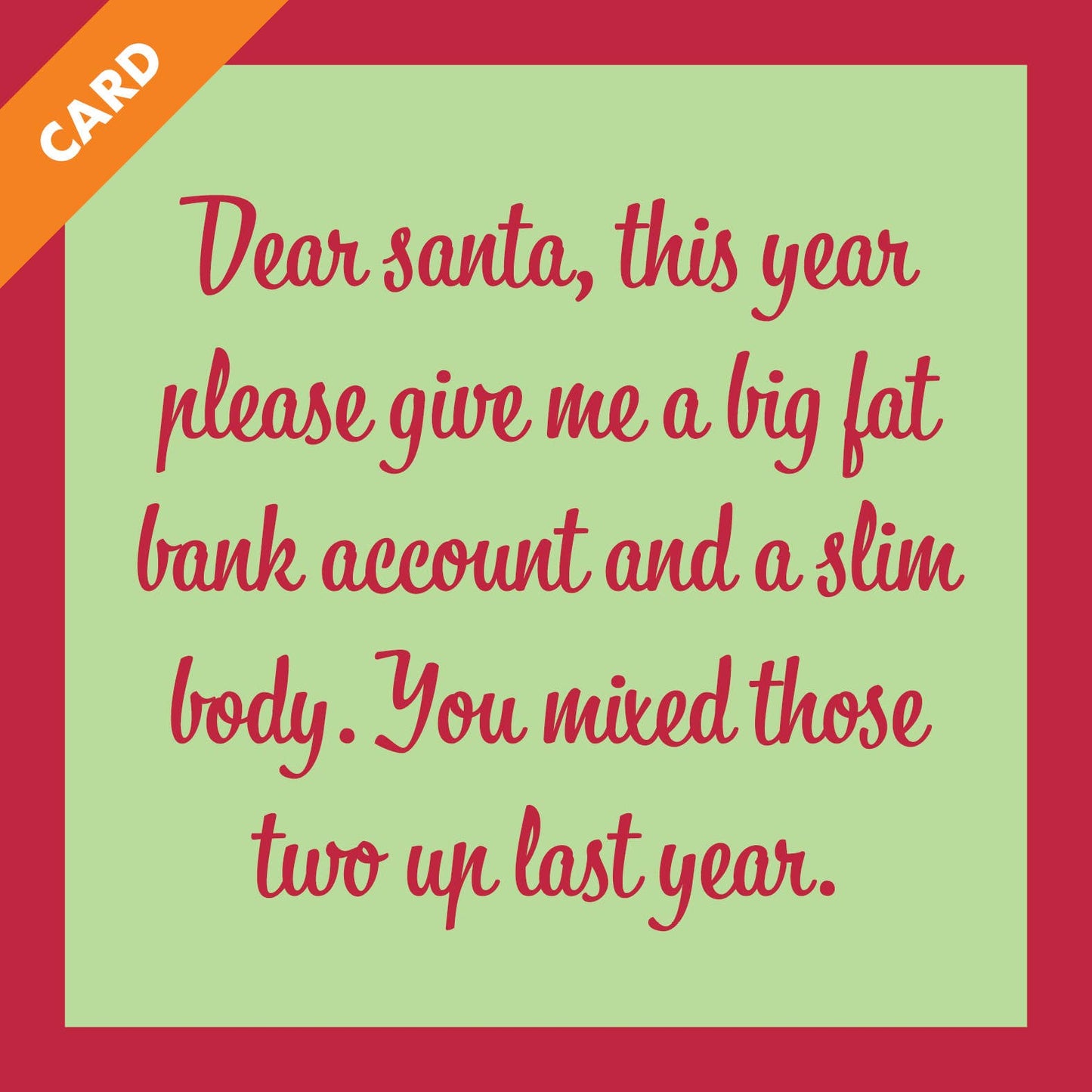 CARD Dear Santa Christmas | Funny Gift | Kitsch Cards