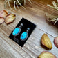 Golden Hill Turquoise Dangle Earrings – Sterling Silver, Post Style, USA Made