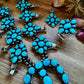 Complete Squash Blossom Set – Kingman Turquoise – Sterling Silver – Navajo Made by Wilson Dawes