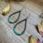 Teardrop Earrings – Sterling Silver Pearl & Blue Turquoise Heishi