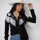 H Bar C Taos Women's Fringe Shirt - Black