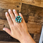Round ring- size 6.5 - Sonoran Gold turquoise ring and sterling silver