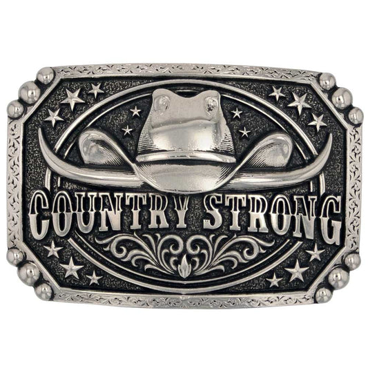 Country Strong Attitude Buckle by Montana Silversmiths for Bourbon Cowgirl