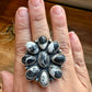 Cluster ring - size 8.5 - White Buffalo Ring - sterling silver