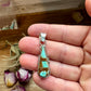 Teardrop Pendant with Kingman Turquoise – Option 4 – Sterling Silver – Native Made by SF – Fits 5mm