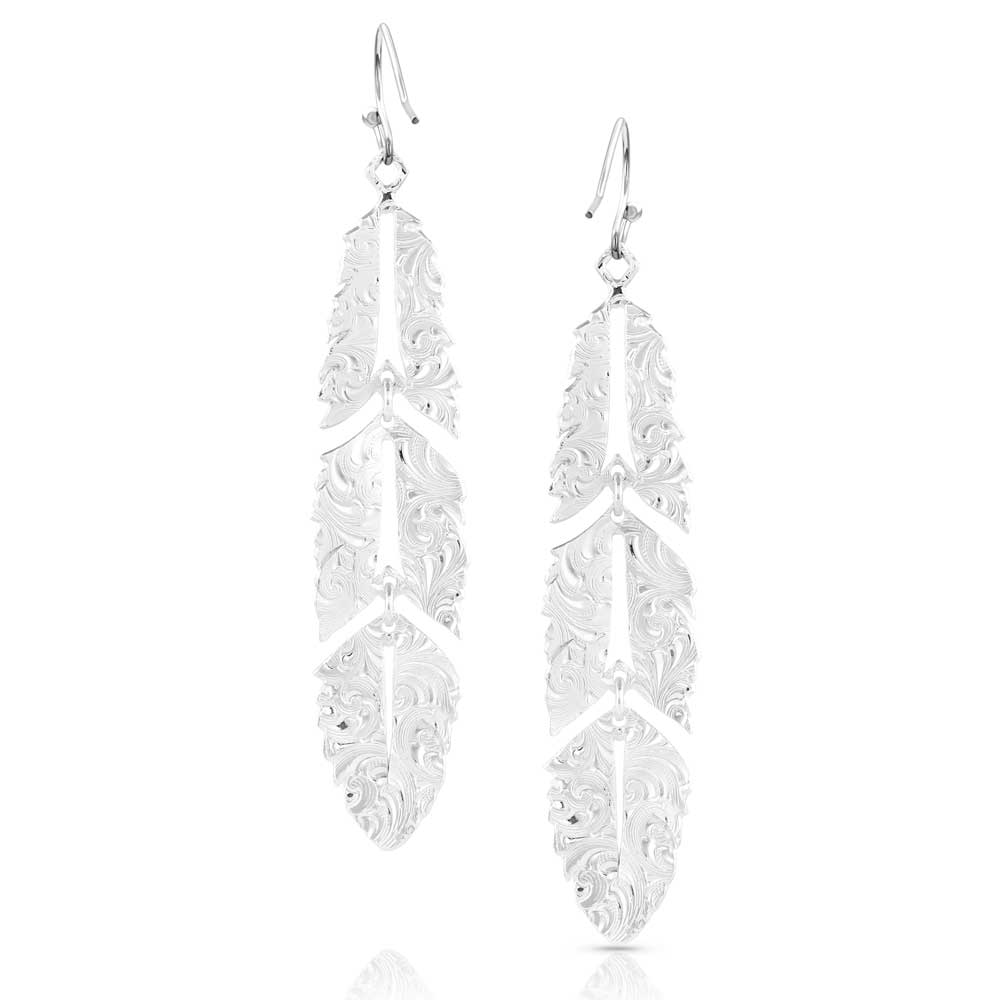 Freedom Feather American Made Earrings- Montana Silversmiths