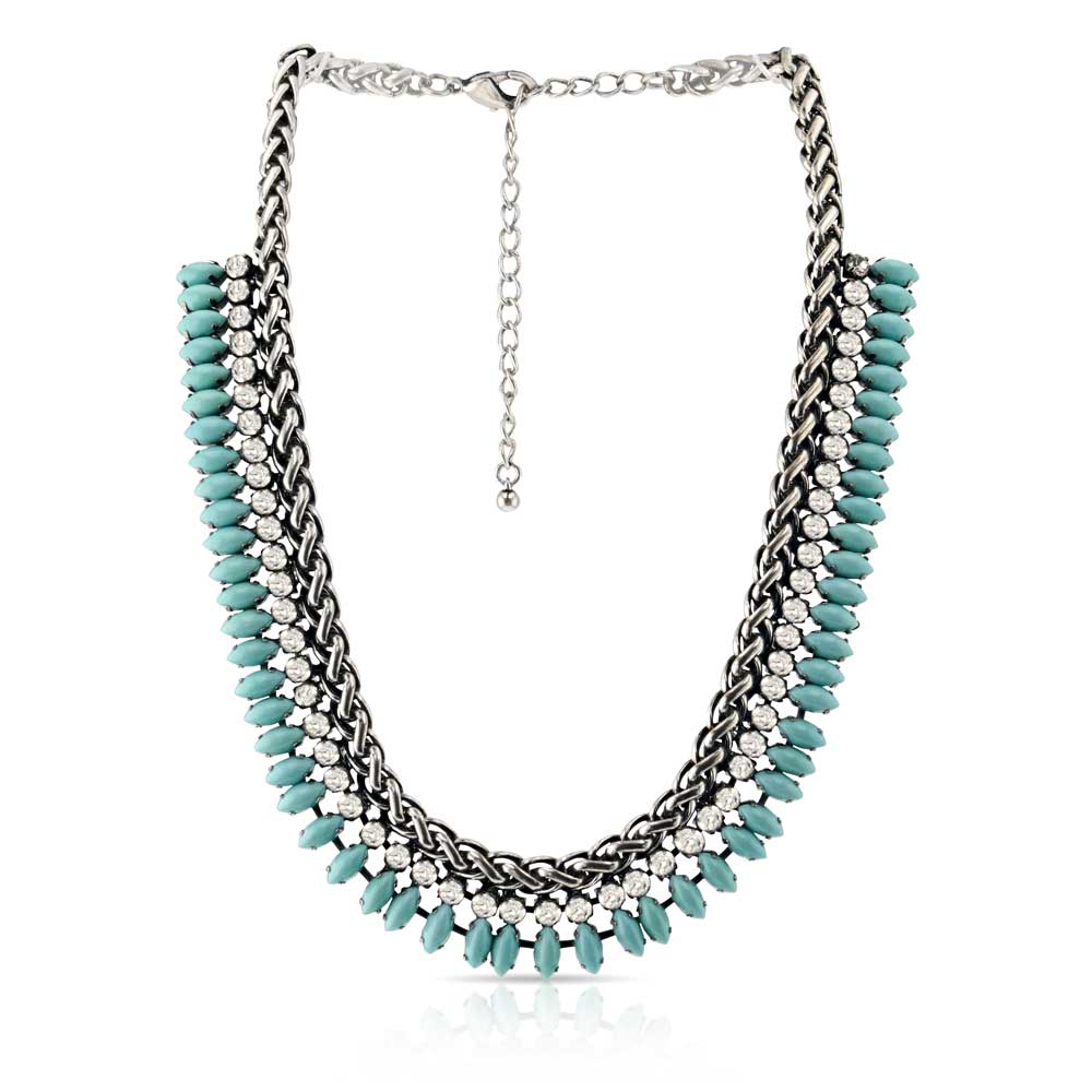 Drops of Turquoise Attitude Necklace- Montana Silversmiths